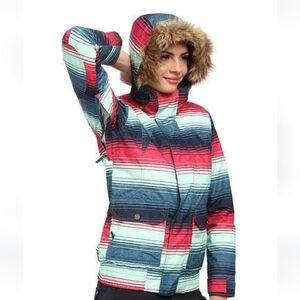 Burton Dry Ride Cassidy Snowboard Ski Jacket Waterproof Insulated Faux Fur Hood